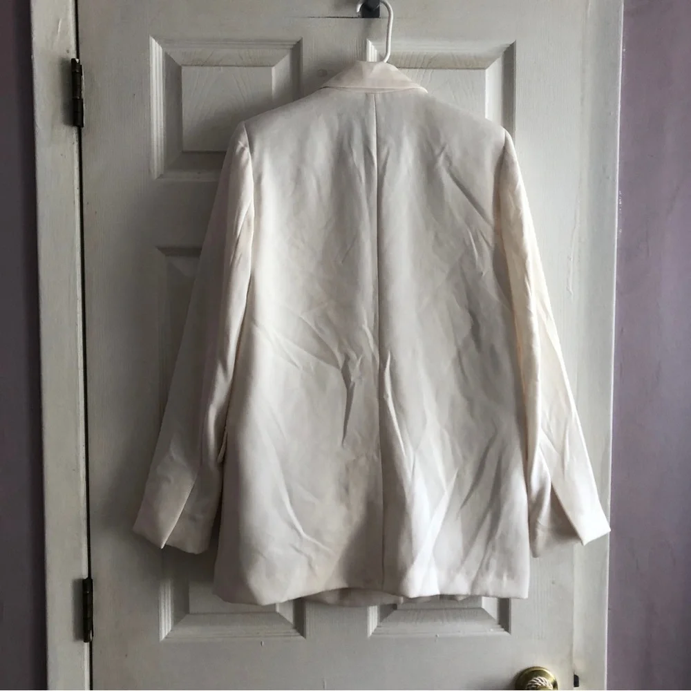 NWT ZARA Double Breasted Off White Oyster Cream Ivory Blazer S priced  to move - Picture 6 of 6